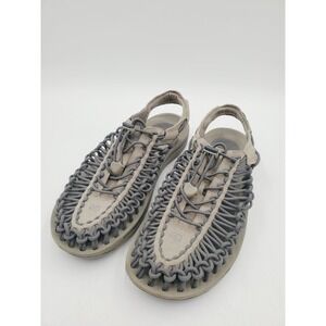 Keen Sandals Men's Uneek‎ Grey Fishman's Corded Bungee Sandal Size 9.5 EU 42.5